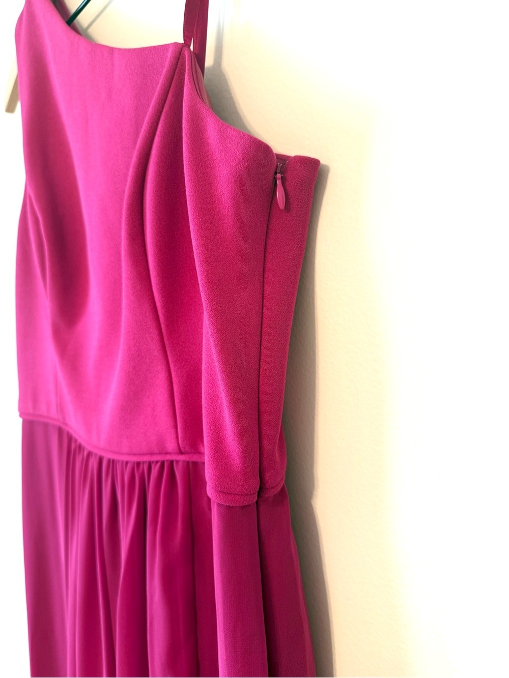 Adrianna Papell One-Shoulder Fuchsia/Magenta Maxi Dress - Picture 6 of 8
